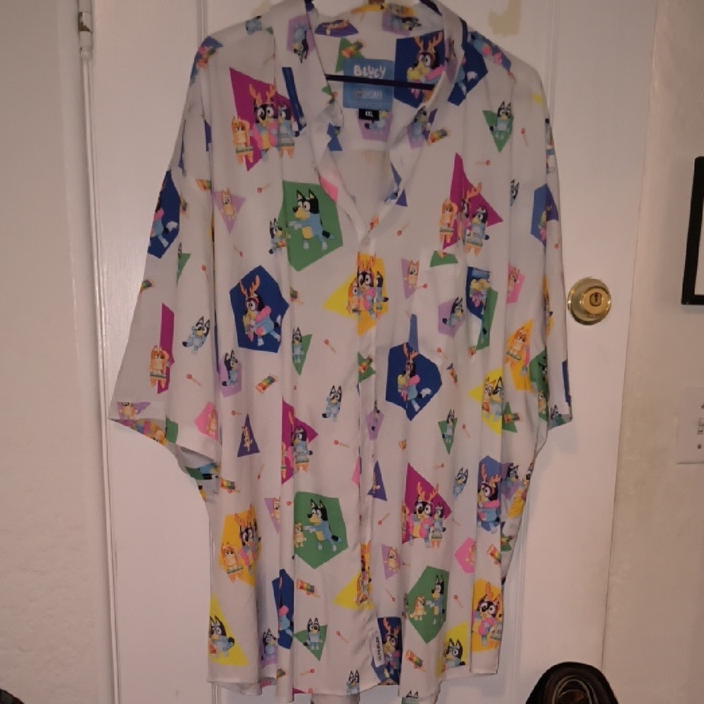 Bluey | Men's Cartoon Print Casual Shirt - Multicolor